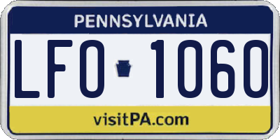 PA license plate LFO1060