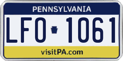 PA license plate LFO1061