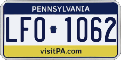 PA license plate LFO1062