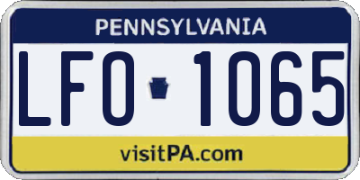 PA license plate LFO1065