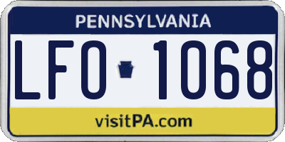 PA license plate LFO1068