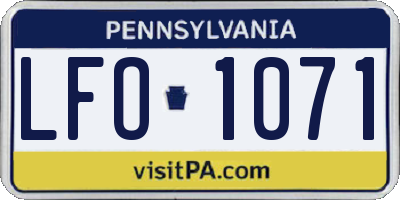 PA license plate LFO1071