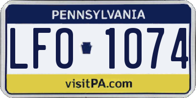 PA license plate LFO1074