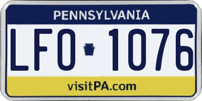 PA license plate LFO1076