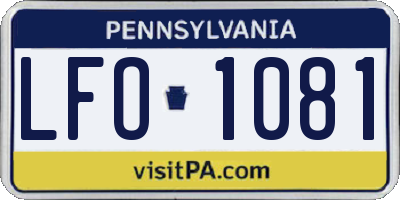 PA license plate LFO1081
