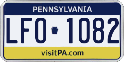 PA license plate LFO1082