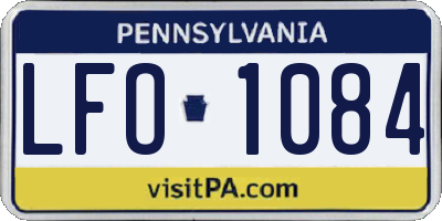 PA license plate LFO1084