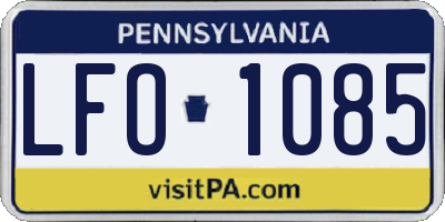 PA license plate LFO1085