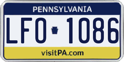 PA license plate LFO1086