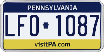 PA license plate LFO1087