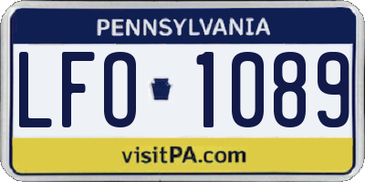 PA license plate LFO1089