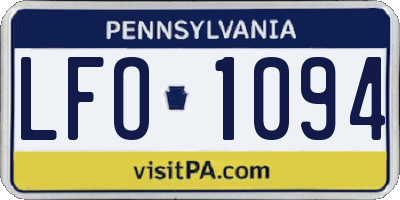 PA license plate LFO1094