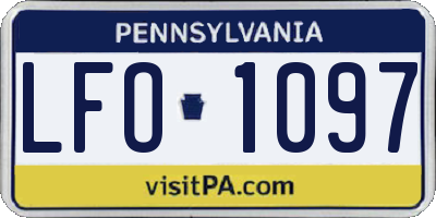 PA license plate LFO1097