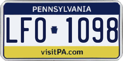 PA license plate LFO1098