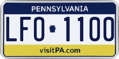 PA license plate LFO1100
