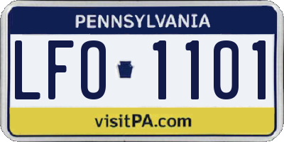 PA license plate LFO1101