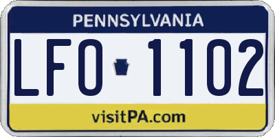 PA license plate LFO1102