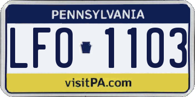 PA license plate LFO1103