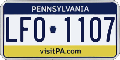 PA license plate LFO1107