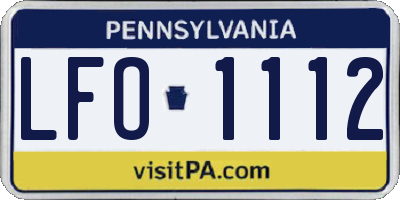 PA license plate LFO1112