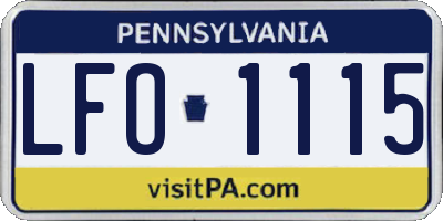 PA license plate LFO1115