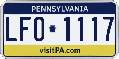 PA license plate LFO1117