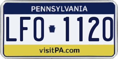 PA license plate LFO1120