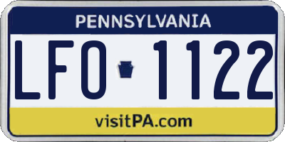 PA license plate LFO1122