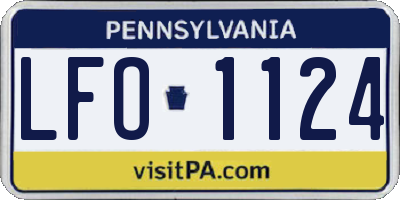 PA license plate LFO1124