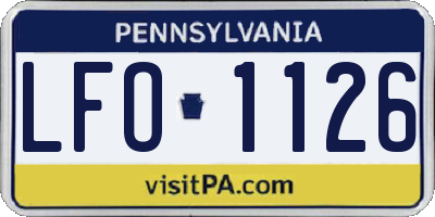 PA license plate LFO1126
