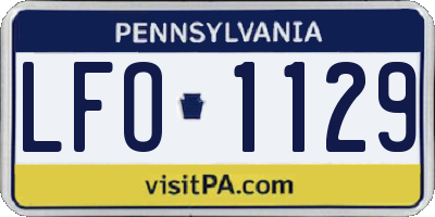 PA license plate LFO1129