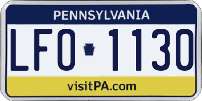 PA license plate LFO1130