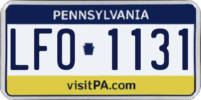 PA license plate LFO1131