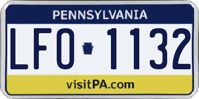 PA license plate LFO1132