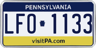 PA license plate LFO1133