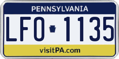 PA license plate LFO1135