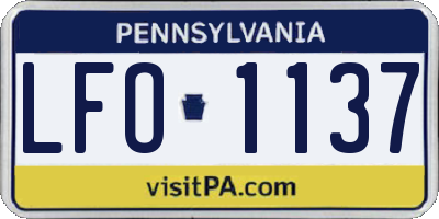 PA license plate LFO1137