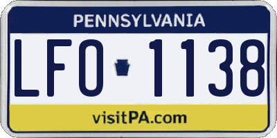 PA license plate LFO1138