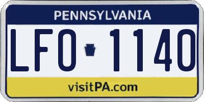 PA license plate LFO1140