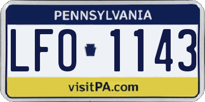 PA license plate LFO1143