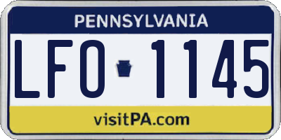 PA license plate LFO1145