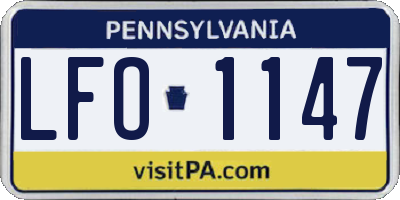 PA license plate LFO1147