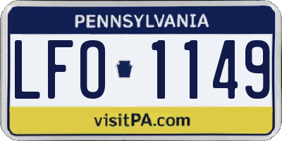 PA license plate LFO1149