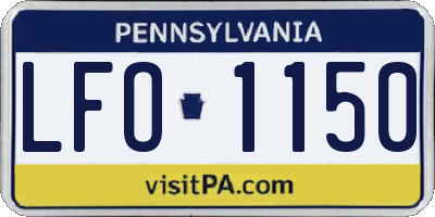 PA license plate LFO1150