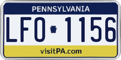 PA license plate LFO1156