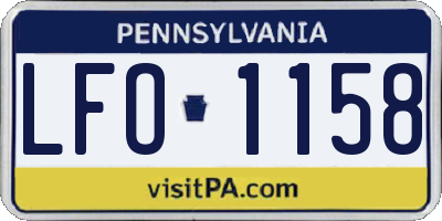 PA license plate LFO1158