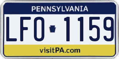 PA license plate LFO1159