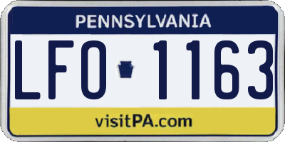 PA license plate LFO1163