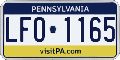 PA license plate LFO1165