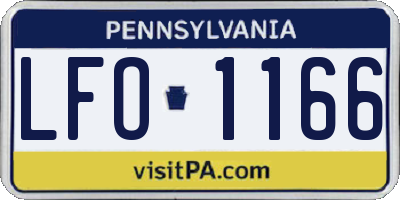PA license plate LFO1166